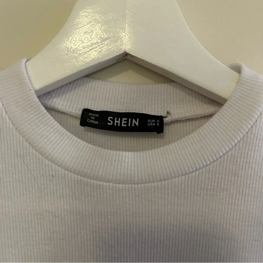 Shein Tops Soft Cream and White Fitted Neutral Stretchy Minimalist Basic Shirts - Picture 14 of 15